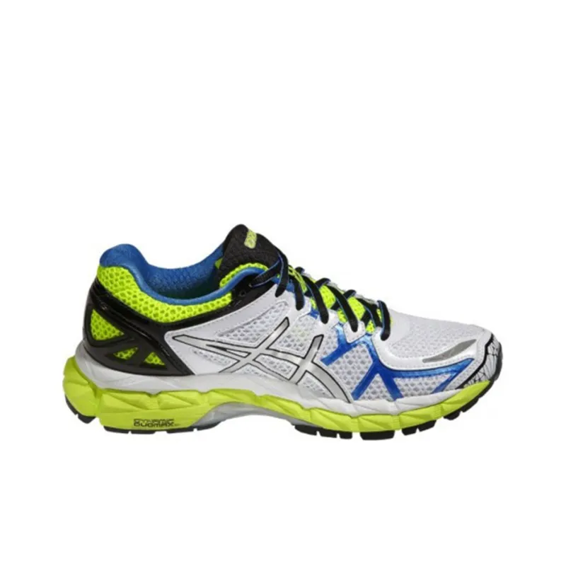 Asics Gel-Kayano 21 Slip-Resistant Low-Top Running Shoes Women's White Blue Yellow-1