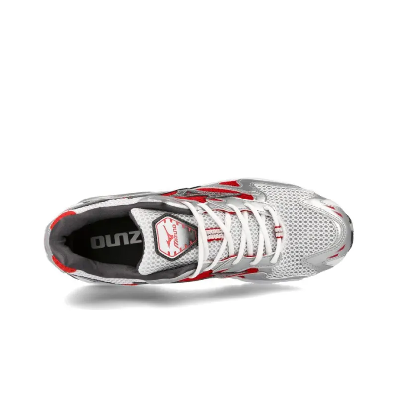 Mizuno Wave Rider 10 Wear-Resistant Slip-Resistant Lightweight Low-Top Running Shoes Men's White Red-3