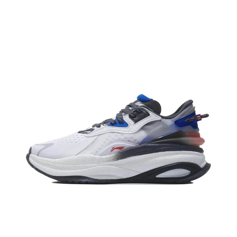 LiNing Exceed 5 Anti Slip Wear Resistant Low Top Running Shoes Men's White Blue-0