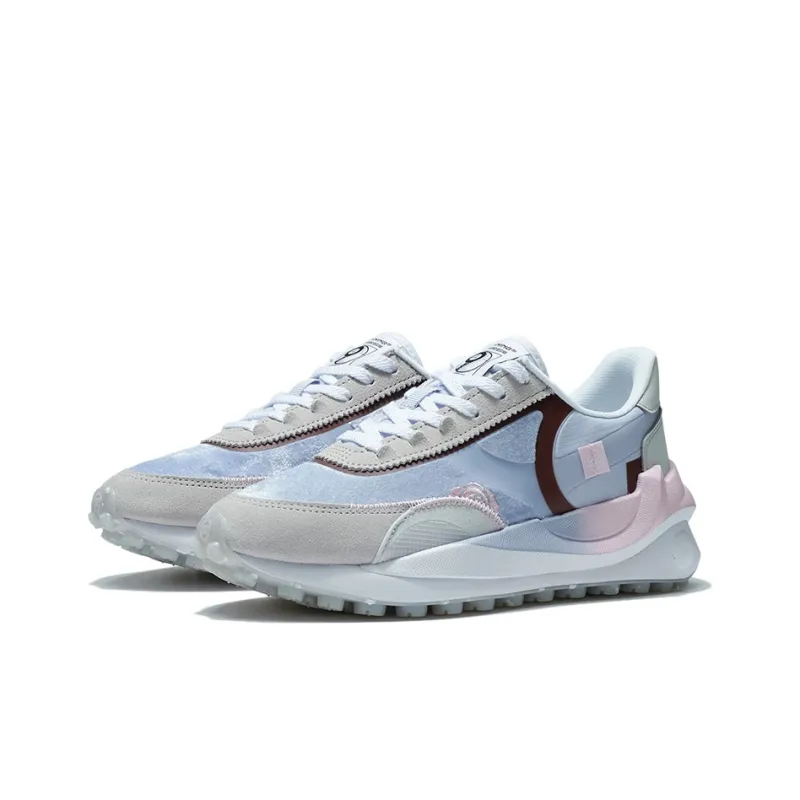 LiNing Square Durable Breathable Low-Top Sports Casual Shoes Women's Gray Blue-2