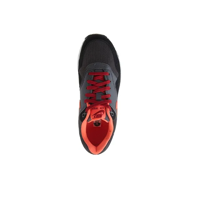 Nike Air Max 1 Cushioned Anti-Slip Wear-Resistant Breathable Lightweight Low-Top Running Shoes GS Black Gray Red-2