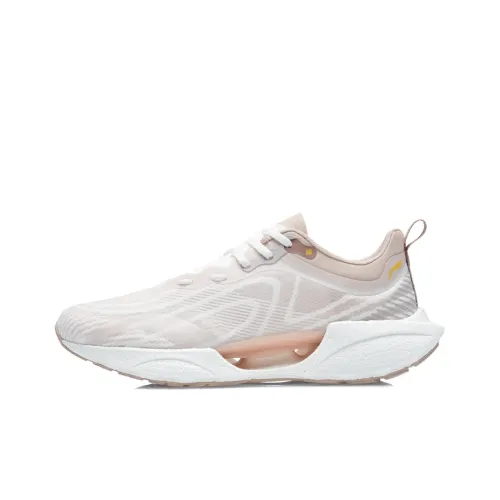 LINING Super Light 18 Running Shoes Women's Low-Top Beige/Peach Orange Pink