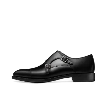 THOM WILLS Business Casual Calfskin Monk Shoes Dress Shoes Men's Black