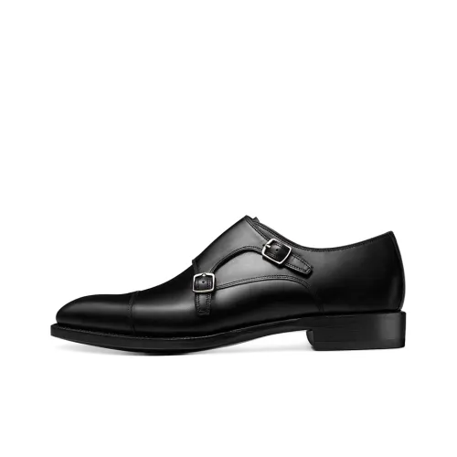 THOM WILLS Business Casual Calfskin Monk Shoes Dress Shoes Men's Black