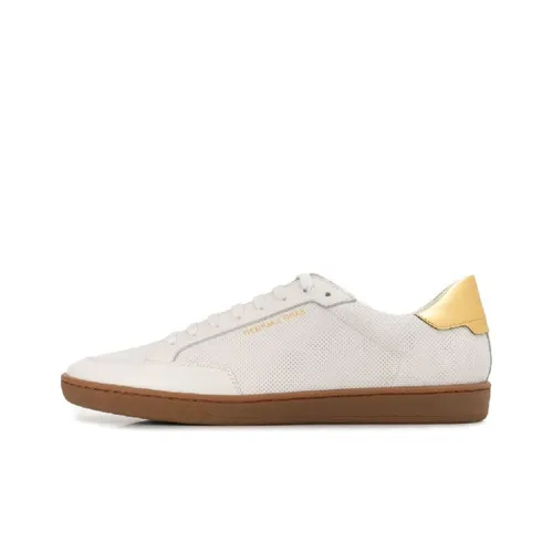 SAINT LAURENT Yves Low-Top Stylish Skateboarding Shoes Men's White Vintage Version
