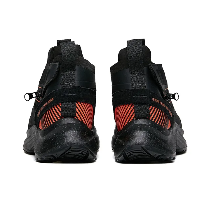 Anta Running Collection Slip Resistant, Abrasion Resistant Cushioning Coverage Mid Top Running Shoes Men's Black Orange-3