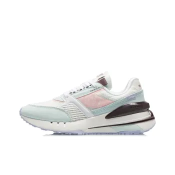 LiNing Anti Slip And Wear Resistant Lightweight Low Top Running Shoes Women's White Blue