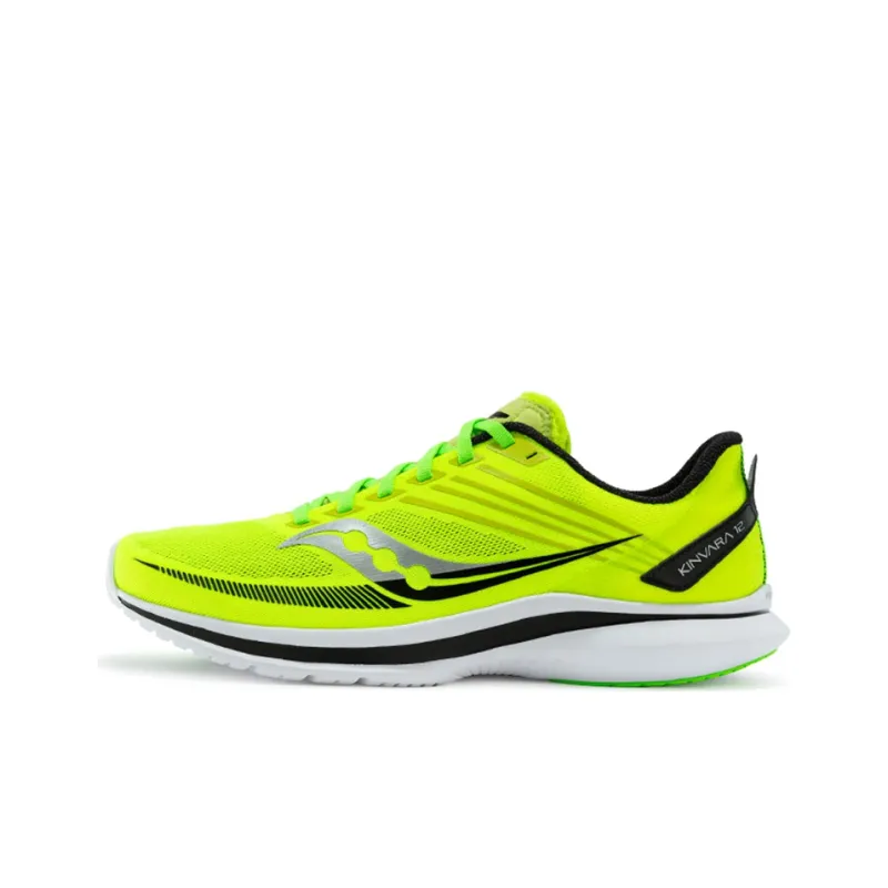 Saucony Cushioning Anti Slip Wear Resistant Breathability Low Top Running Shoes Men's Neon Yellow-0