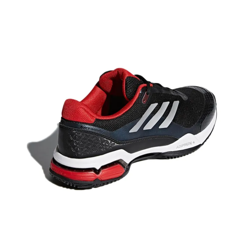 Adidas Barricade Club Slip Resistant Low Top Tennis Shoes Men's Black Silver-3