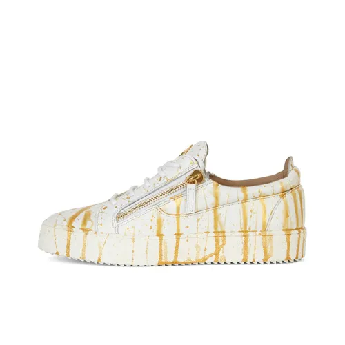 Giuseppe Zanotti Frankie Skateboard Shoes Men Low-Top White/Yellow