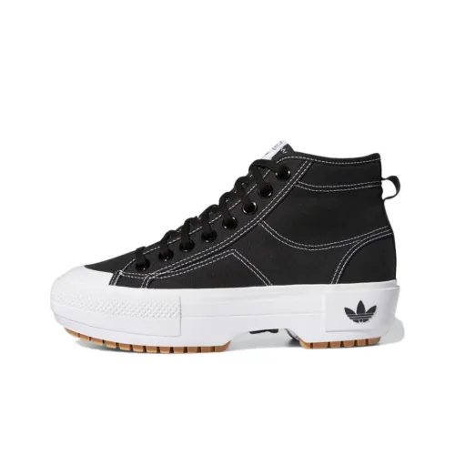 Adidas Originals Nizza Trek Skateboard Shoes Women's High-Top Black/White