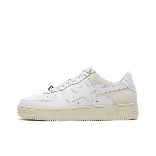 A BATHING APE STA Skateboard Shoes Men Low-Top Cloud White