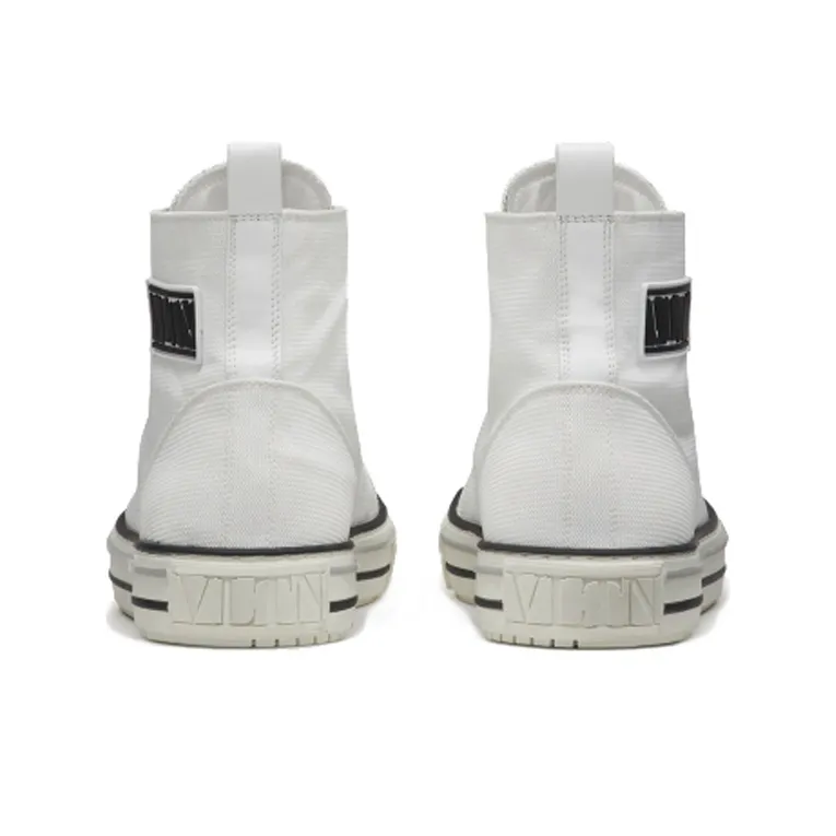 Valentino Giggies High Top Stylish Skateboarding Shoes Men's White Vintage Version-4