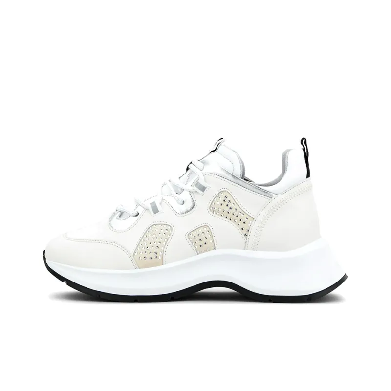 HOGAN H585 Cushioning Anti Slip And Wear Resistant Coverage Low Top Casual Shoes Women's White-0