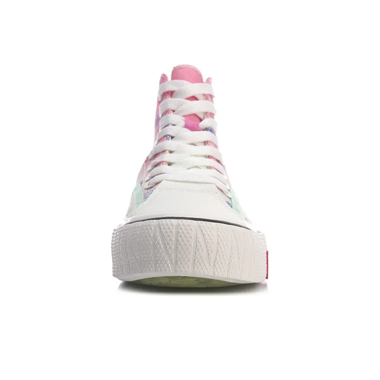 LINE FRIENDS x LiNing Wave Abrasion Resistant Coverage Slip Resistant High Top Canvas Shoes Women's Fuchsia-3