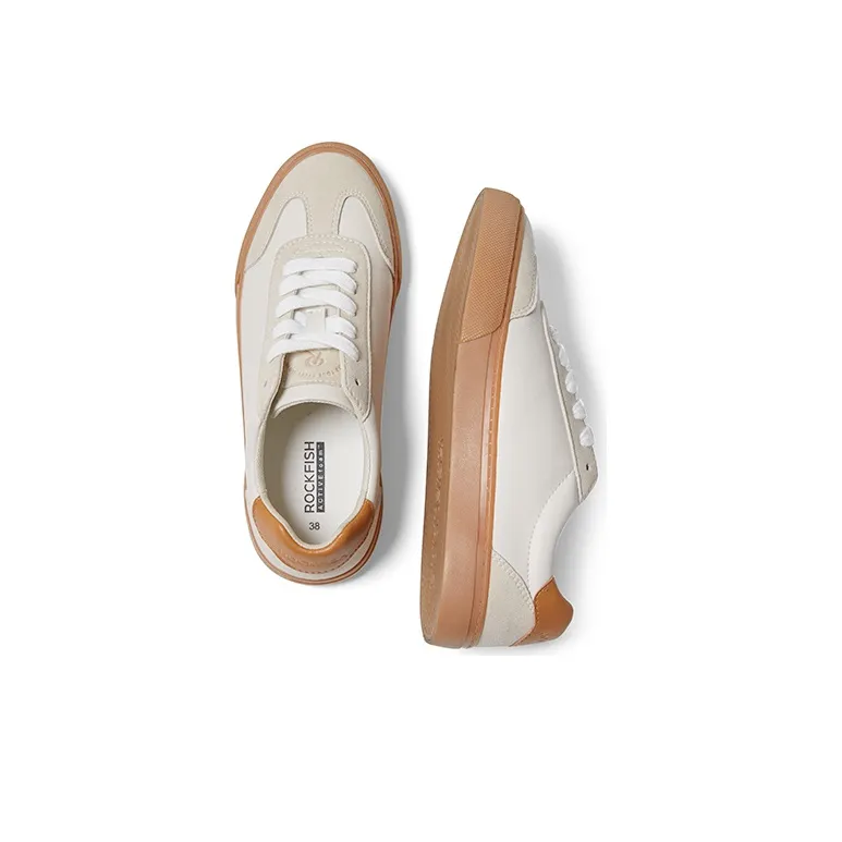 Rockfish Waterproof Collection Low Top Stylish Skateboarding Shoes Women's White Ecru-2