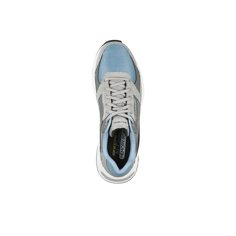Skechers Global Jogger Cushioning Anti Slip And Wear Resistant Low Top Running Shoes Men's Gray Blue-3