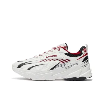LiNing Meteor Cushioning Rebound Low Top Sports Casual Shoes Men's White Black Red