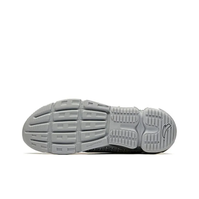 ANTA Running Shoes Men Low Top Dusty Gray/Silver/Fluorescent Mango Orange-5