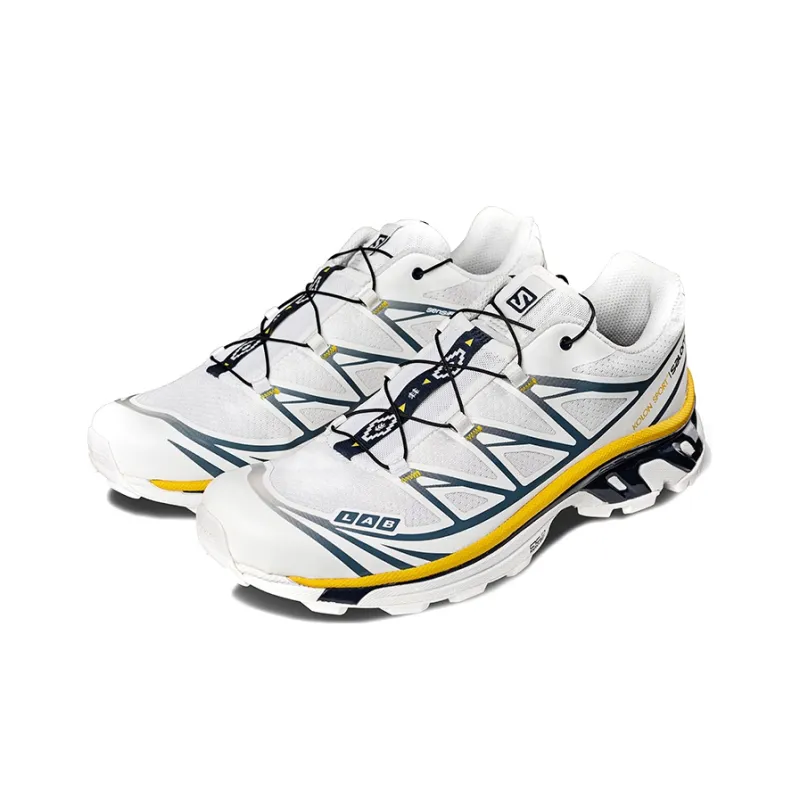 SALOMON x KOLON SPORT Anti Slip Wear Resistant Breathable Lightweight Low Top Running Shoes Unisex Yellow White Black-2