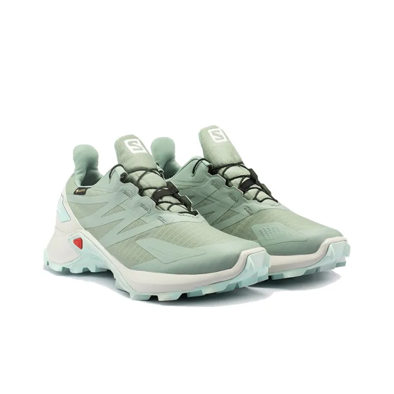 SALOMON Supercross Running Shoes Women's Low Top Turquoise Green-2