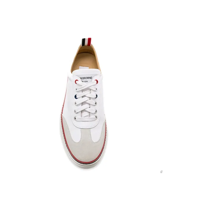 THOM BROWNE Striped Trim Low Top Sneakers-3