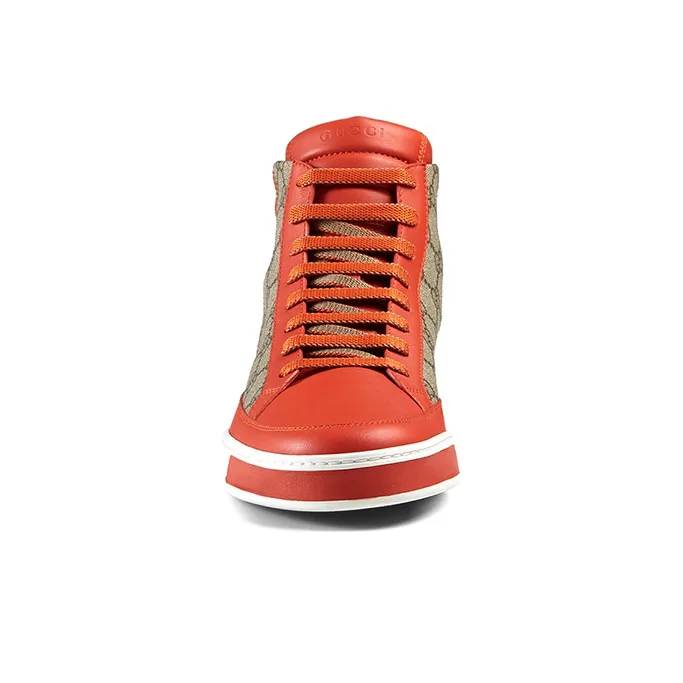 GUCCI Skateboard Shoes Men High-Top Orange-2