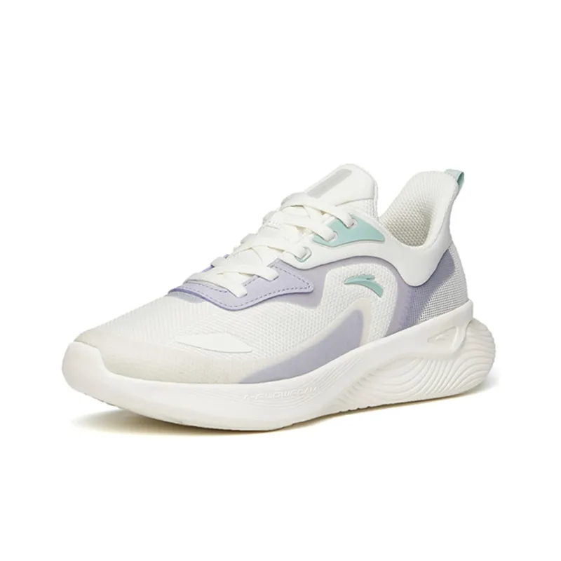 Anta Running Collection Cushioning Anti Slip And Wear Resistant Low Top Running Shoes Women's White Purple-2
