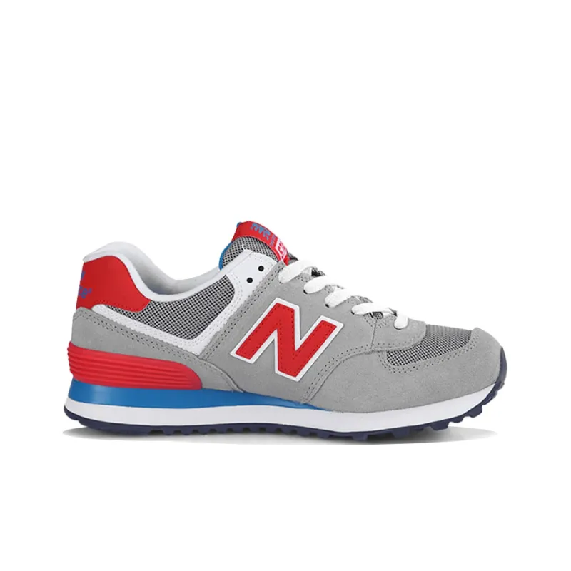 New Balance 574 Light Grey Red Women's-1