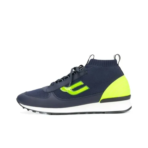 BALLY Running Shoes Men Mid-Top Blue