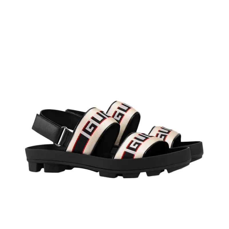 GUCCI Stripe Strap Sandals-1