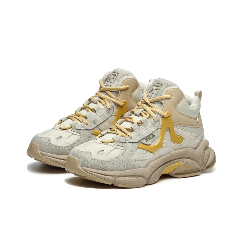 FILA FUSION Rjv D Anti Slip Wear Resistant Warm Support Breathable High Top Casual Shoes Women's Brown-2