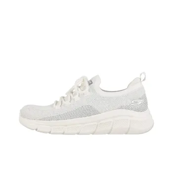 Skechers Bobs Sport B Flex - Fall Sparks Anti-Slip Wear-Resistant Low-Top Casual Shoes Women's White Silver