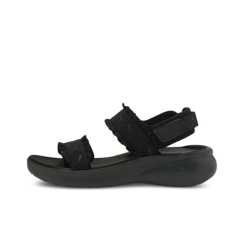 PUMA Sportie Strap Sandals Medium Heel Women's Black-0
