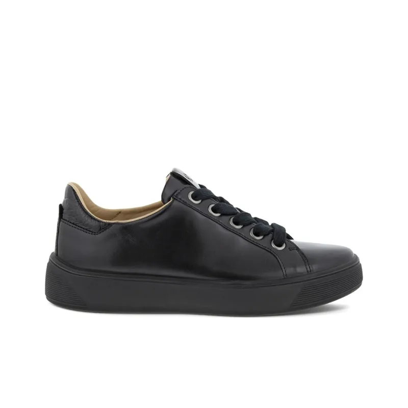 Ecco Street Tray L Stylish Skateboarding Shoes Women's Black-1