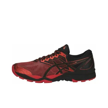 Asics GEL FujiTrabuco 7 Anti Slip Wear Resistant Low Top Running Shoes Men's Black Red