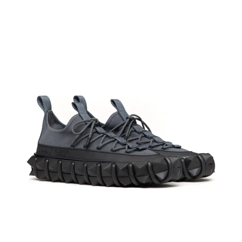 CRAIG GREEN x Valentino Rockstud Low Top Stylish Skateboarding Shoes Men's Black Gray-2