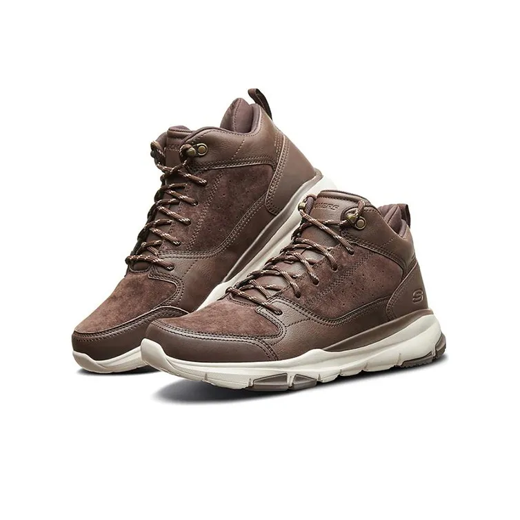 Skechers Cushioning Anti-Slip And Wear-Resistant Mid-Top Casual Shoes Men's Chocolate-2