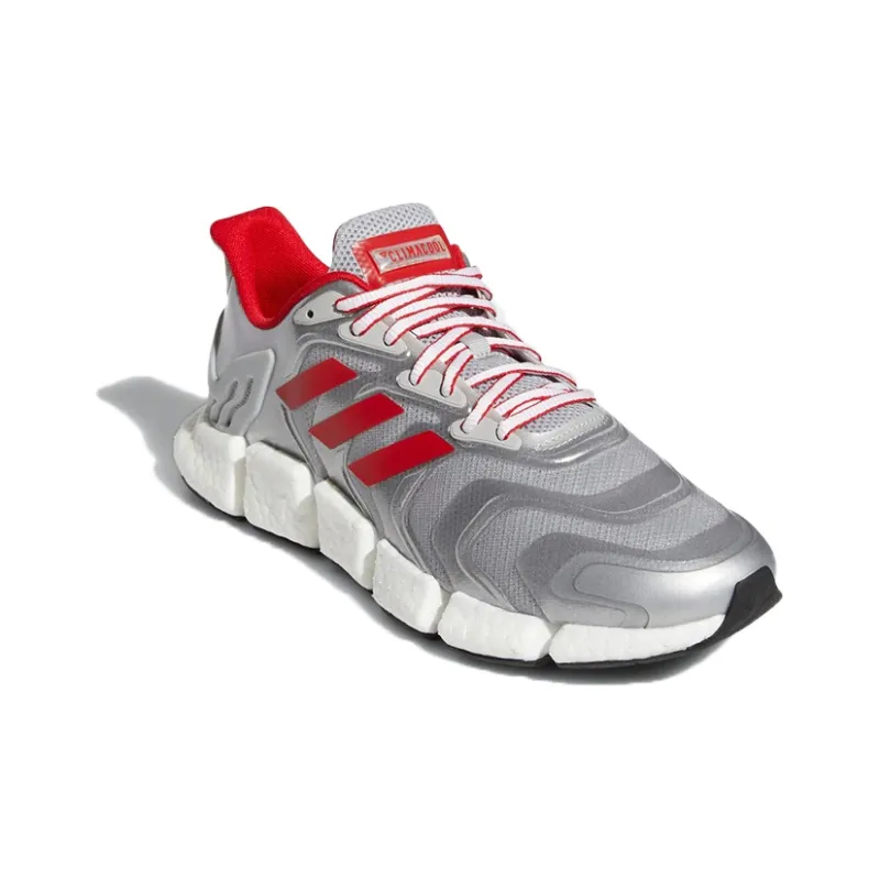 Adidas Climacool Anti Slip Wear Resistant Low Top Marathon Running Shoes Unisex Gray Silver White-2