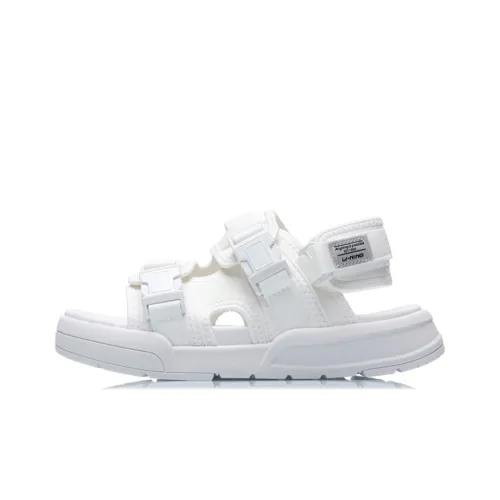 LiNing Fashion Hook and Loop Sandals (GS) White