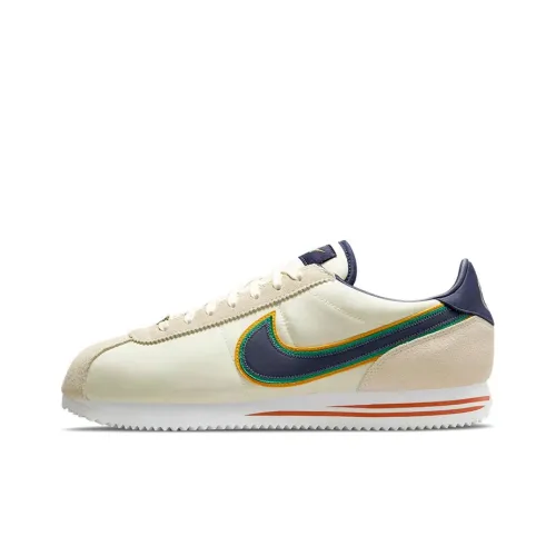 Nike Cortez Running Shoes Men Low-Top Off White/Blue