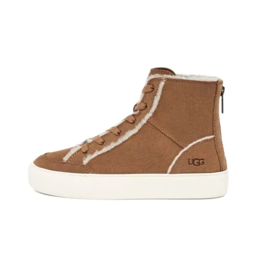 UGG Skateboard Shoes Women's High-Top Chestnut