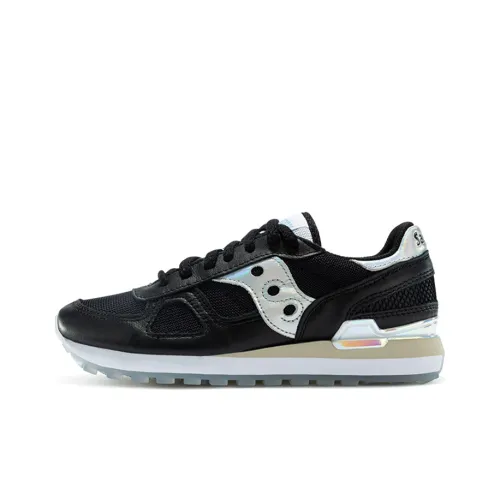 Saucony Cushioning Anti Slip Wear Resistant Breathability Low Top Running Shoes Women's Black Silver