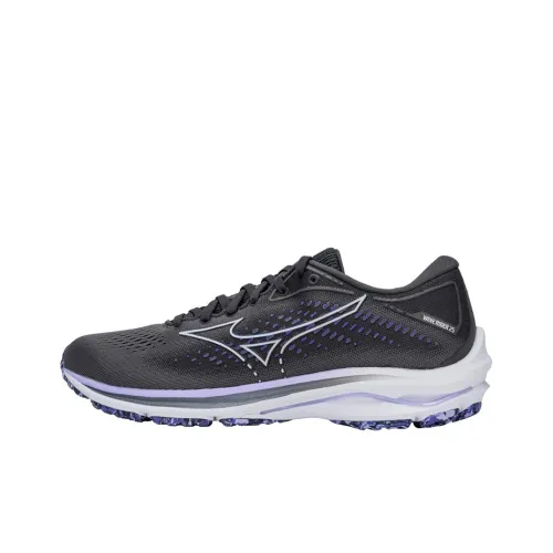 Mizuno Wave Rider 25 Running Shoes Women's Low-Top Black/Purple