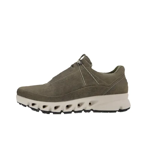 Ecco Multi Vent Cushioning Anti Slip And Wear Resistant Low Top Casual Shoes Men's Gray Green