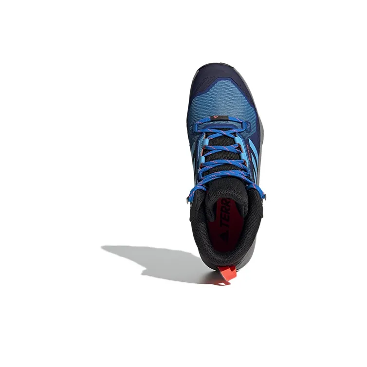 Adidas Terrex Swift R3 Mid Gore-tex Hiking Anti-Slip Wear-Resistant High-Top Trekking Shoes Men's Black Blue-4