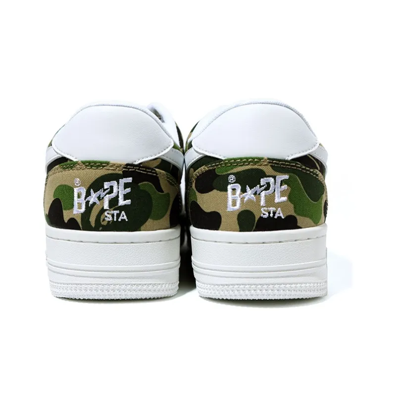 A BATHING APE ABC Camo Bape Sta Low Top Stylish Skateboarding Shoes Men's Green Camouflage-4