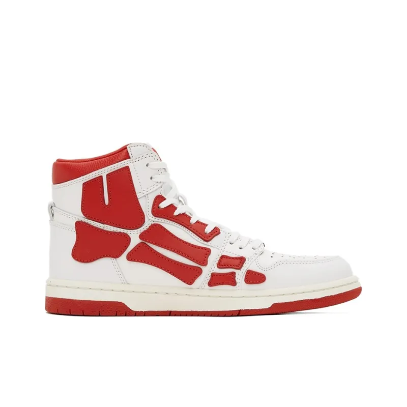 AMIRI Skel Panelled High Top White Red-1