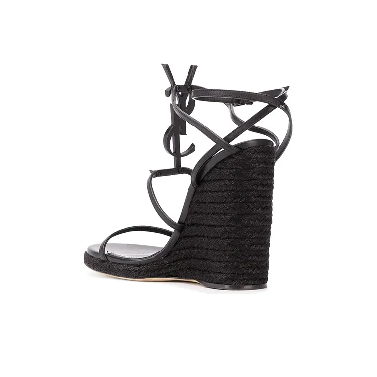 SAINT LAURENT Cassandra 115mm Wedge Sandals-2