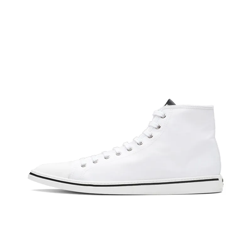 PRADA Canvas Shoes Men High Top White-0